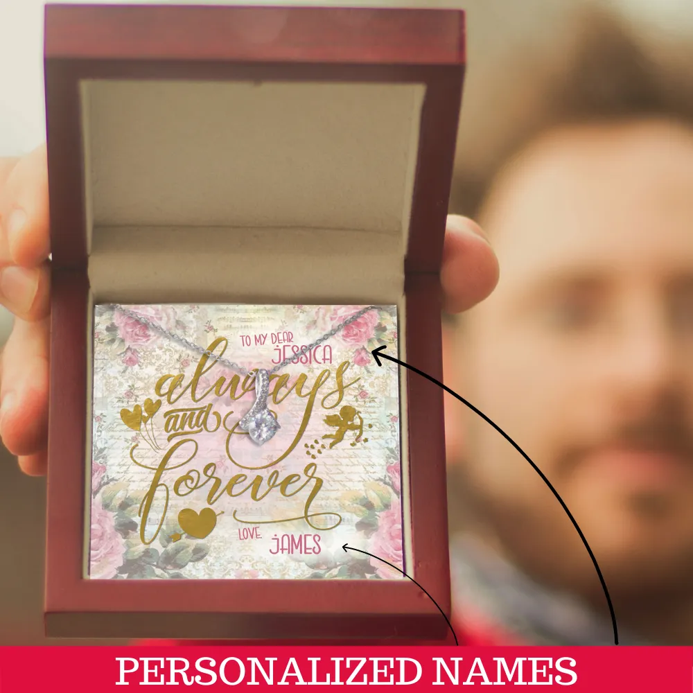 Personalized Valentine's Day Necklace - Always and Forever