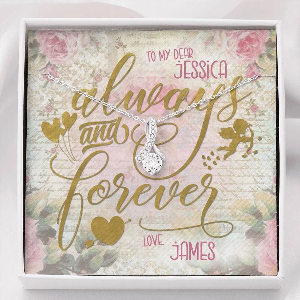 Personalized Valentine's Day Necklace - Always and Forever