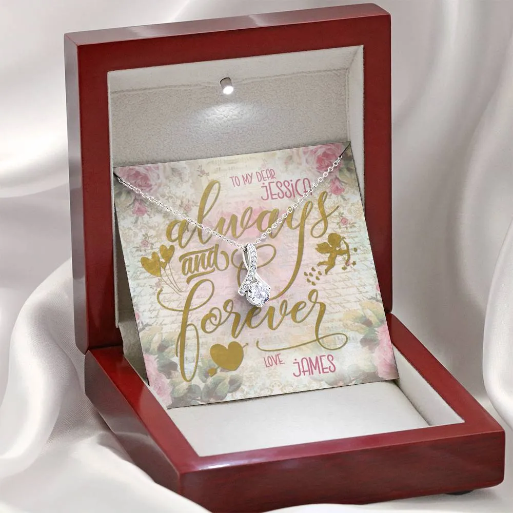 Personalized Valentine's Day Necklace - Always and Forever