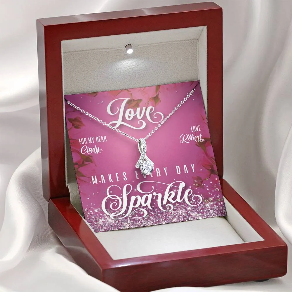 Personalized Valentine's Day Sparkle Necklace