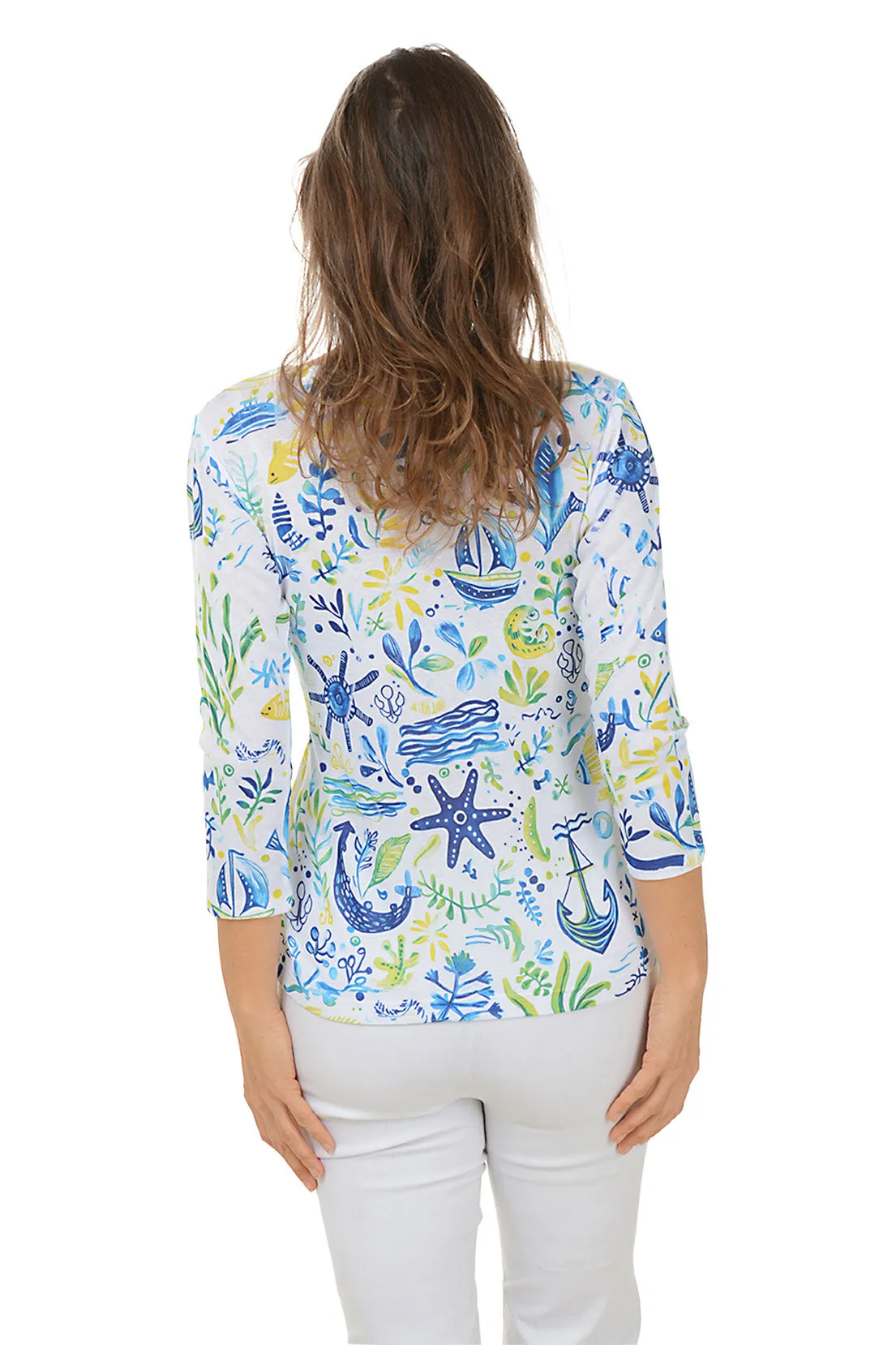 Petite Reef Sequined Surplice Knit Top