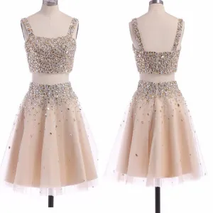 Popular  two pieces sparkly unique  homecoming prom gown dress,BD0098