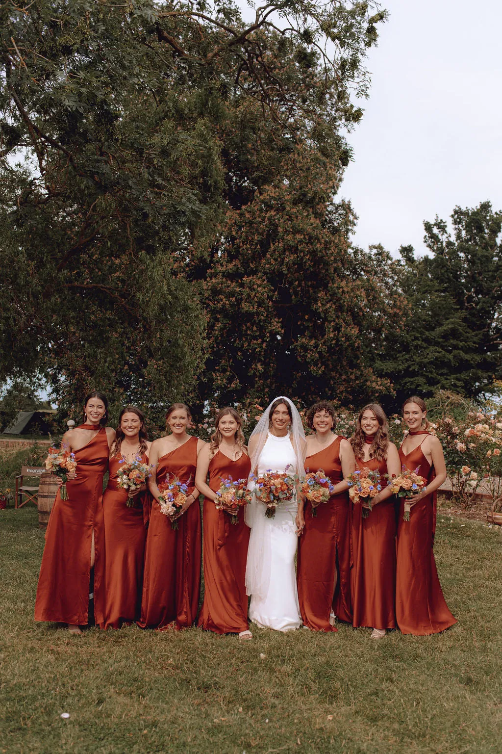 Porto Dress in Burnt Orange Satin