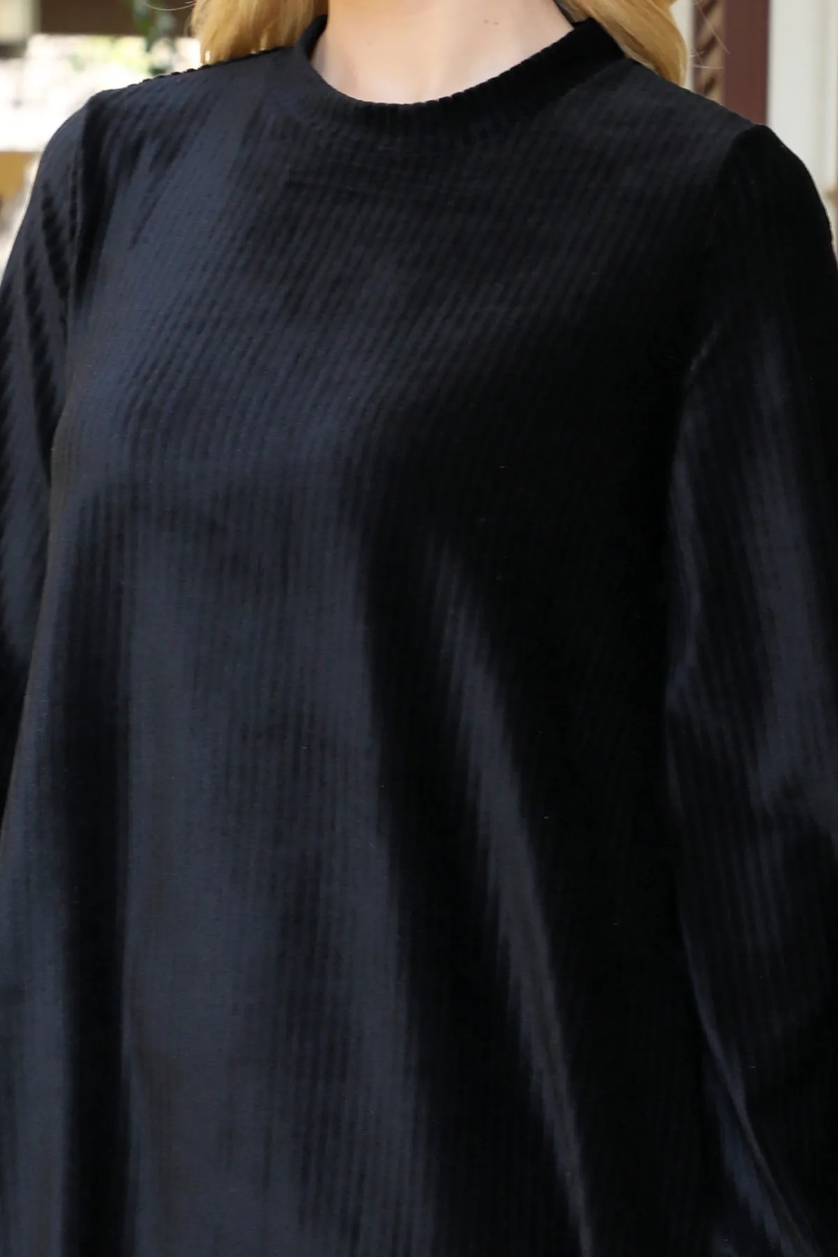 Puff Long Sleeve Velvet Dress