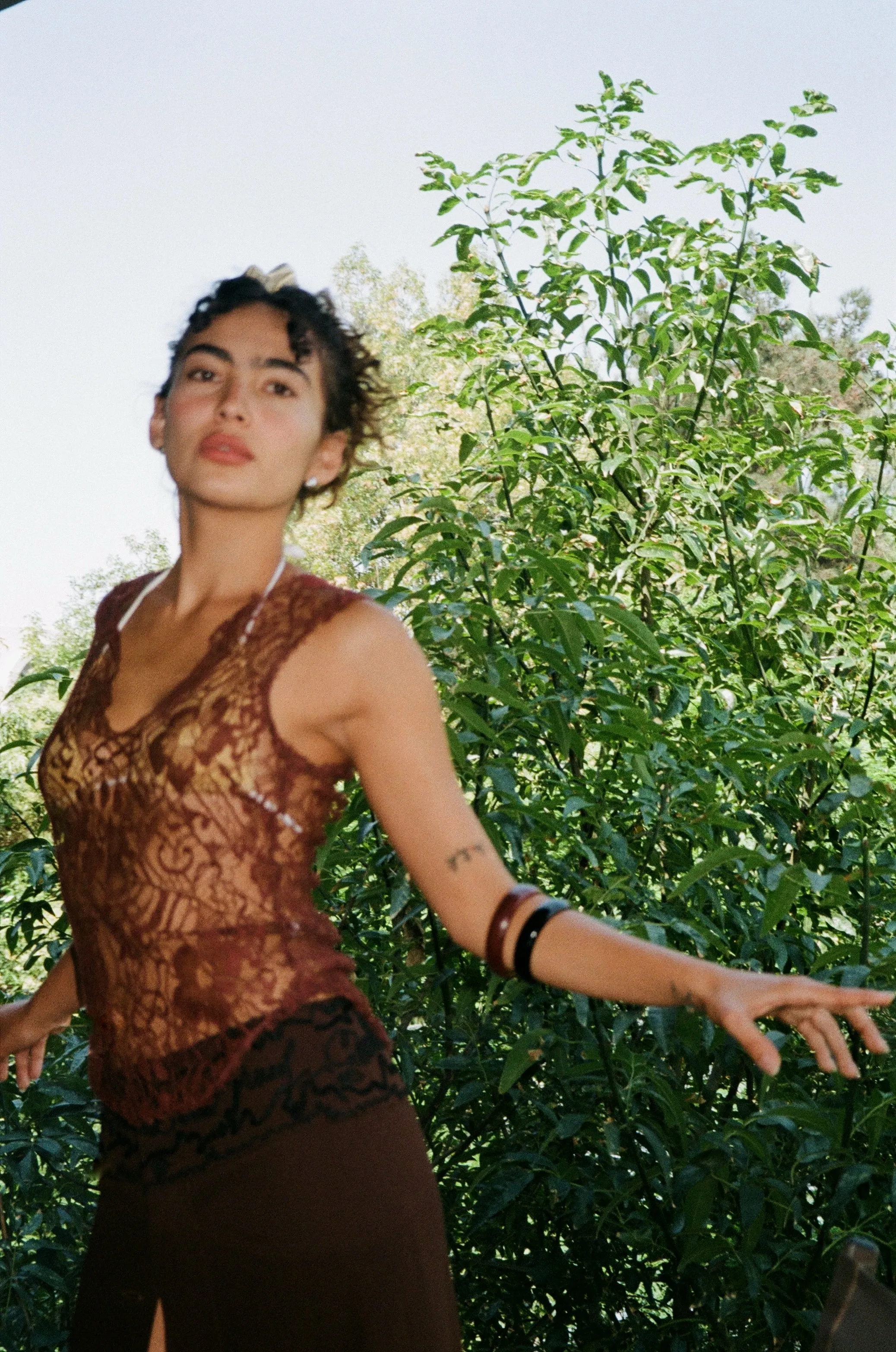 Puntillísmo Lace Top
