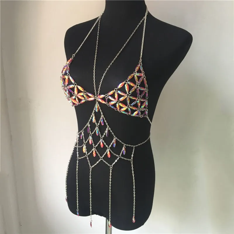 Queen Bling Metal Tassel Tank Tops