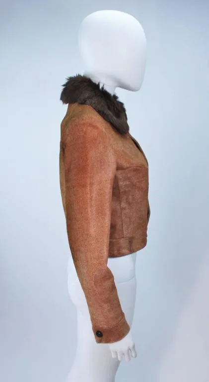 RALPH LAUREN Sheared Chevron Cowhide Jacket Size 2