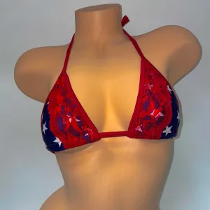RED LACE STAR BIKINI TOP
