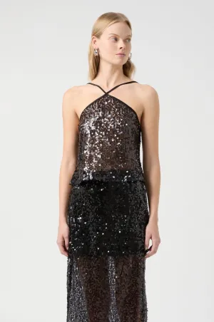 REFLECTION SEQUIN TOP | BLACK