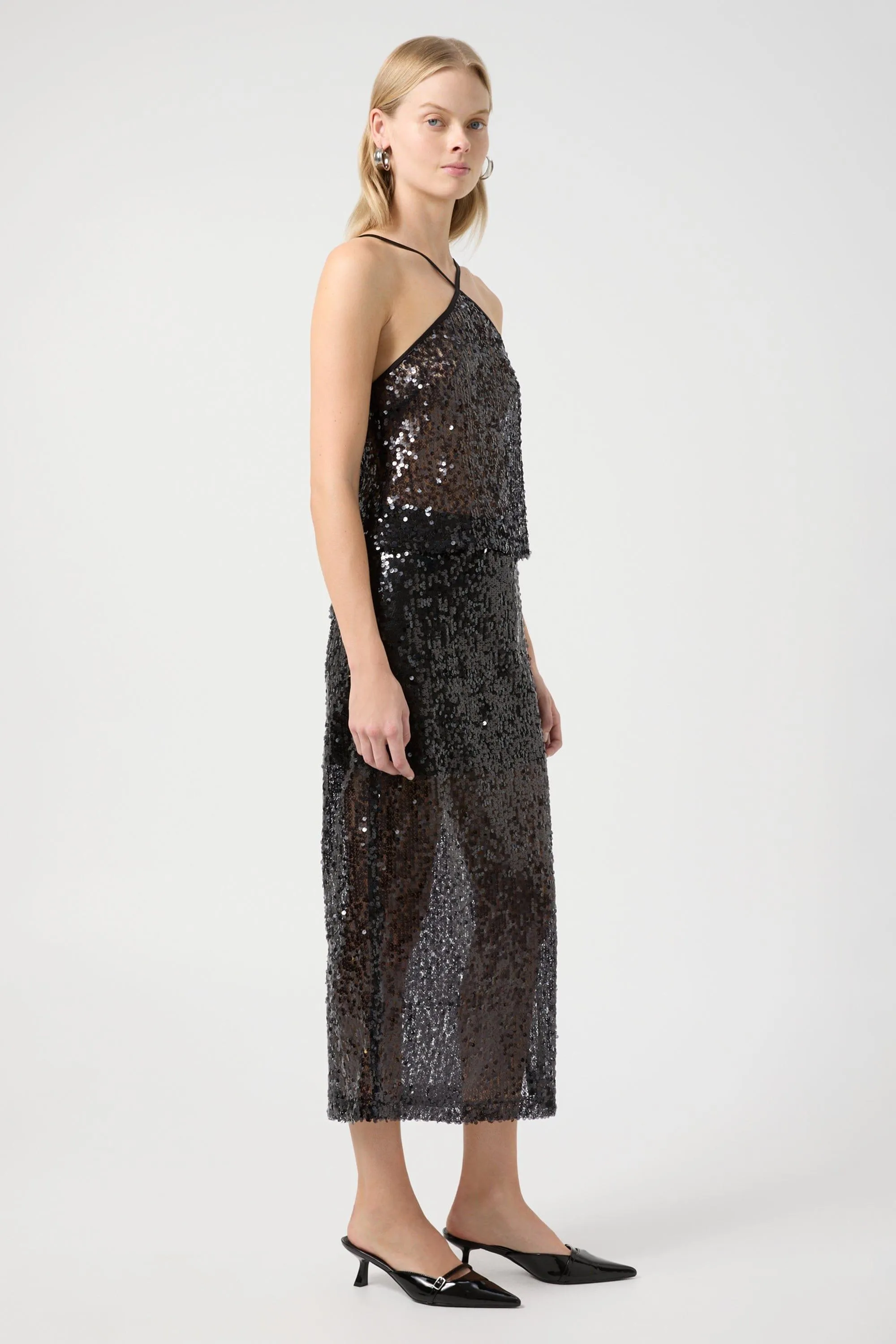 REFLECTION SEQUIN TOP | BLACK