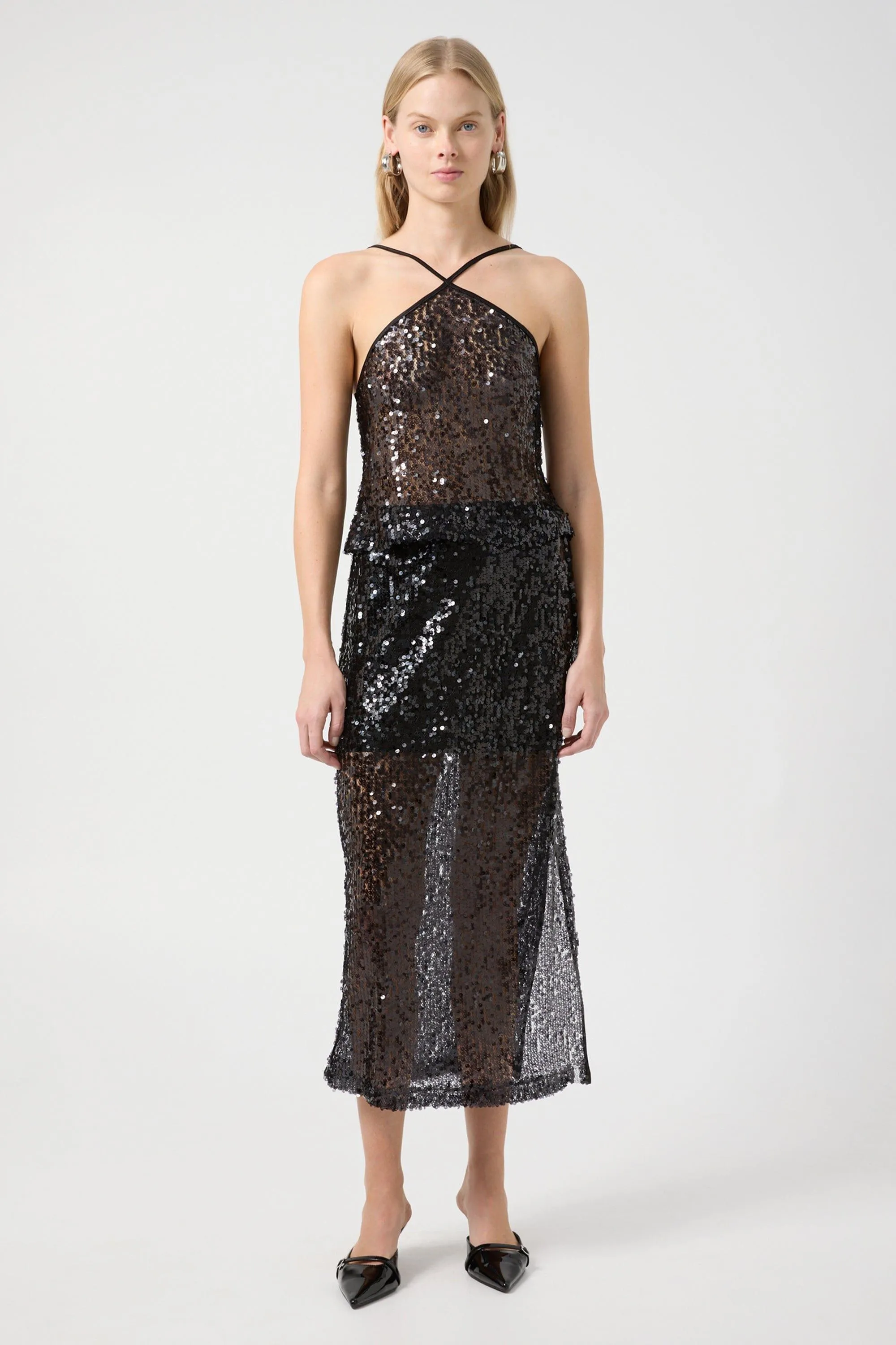 REFLECTION SEQUIN TOP | BLACK