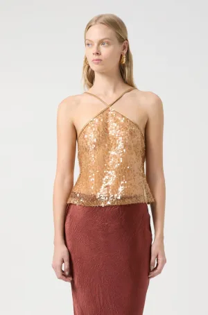 REFLECTION SEQUIN TOP | HONEY