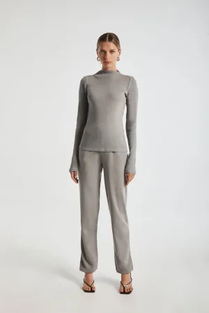 Ribbed Mock Neck Top