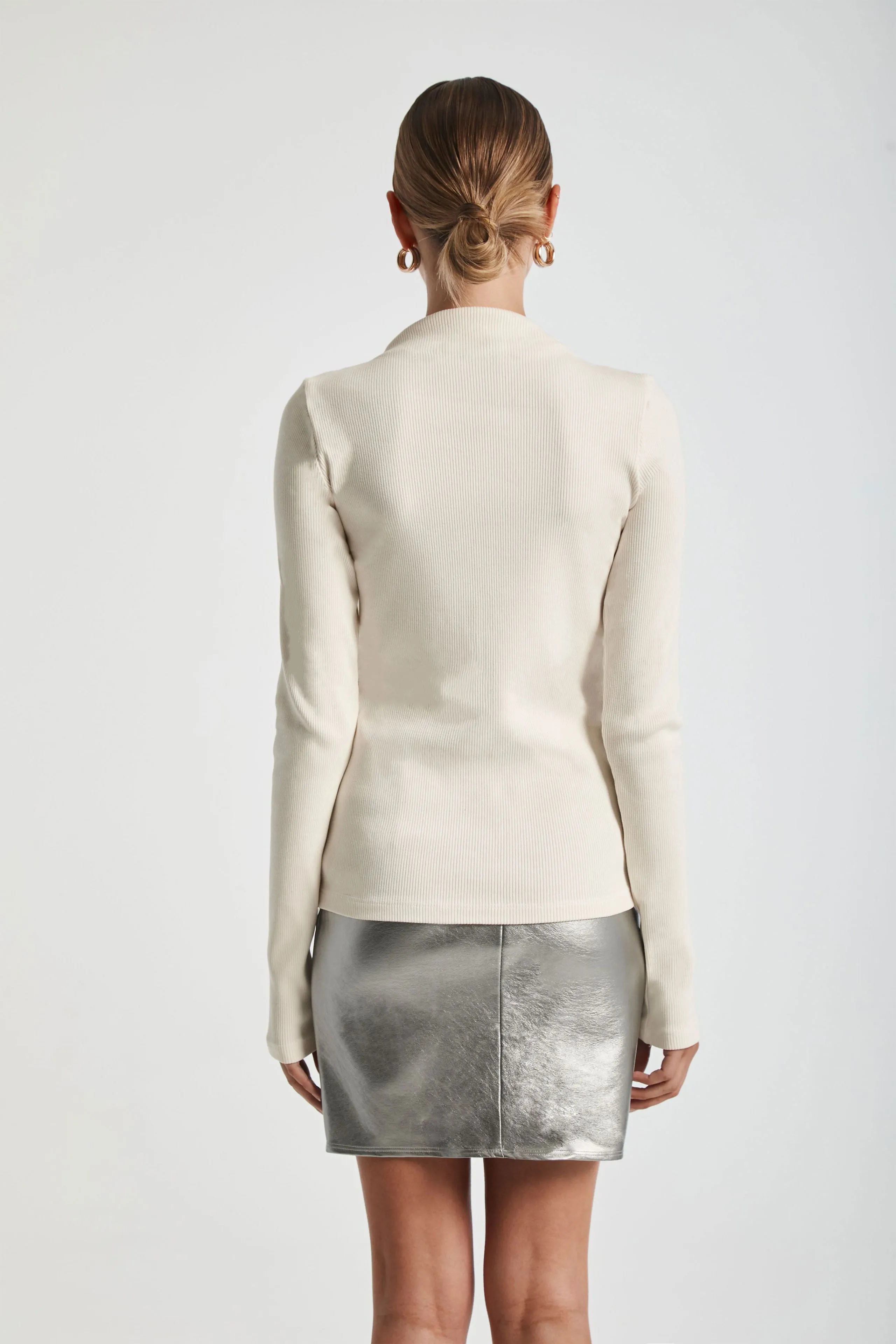 Ribbed Mock Neck Top