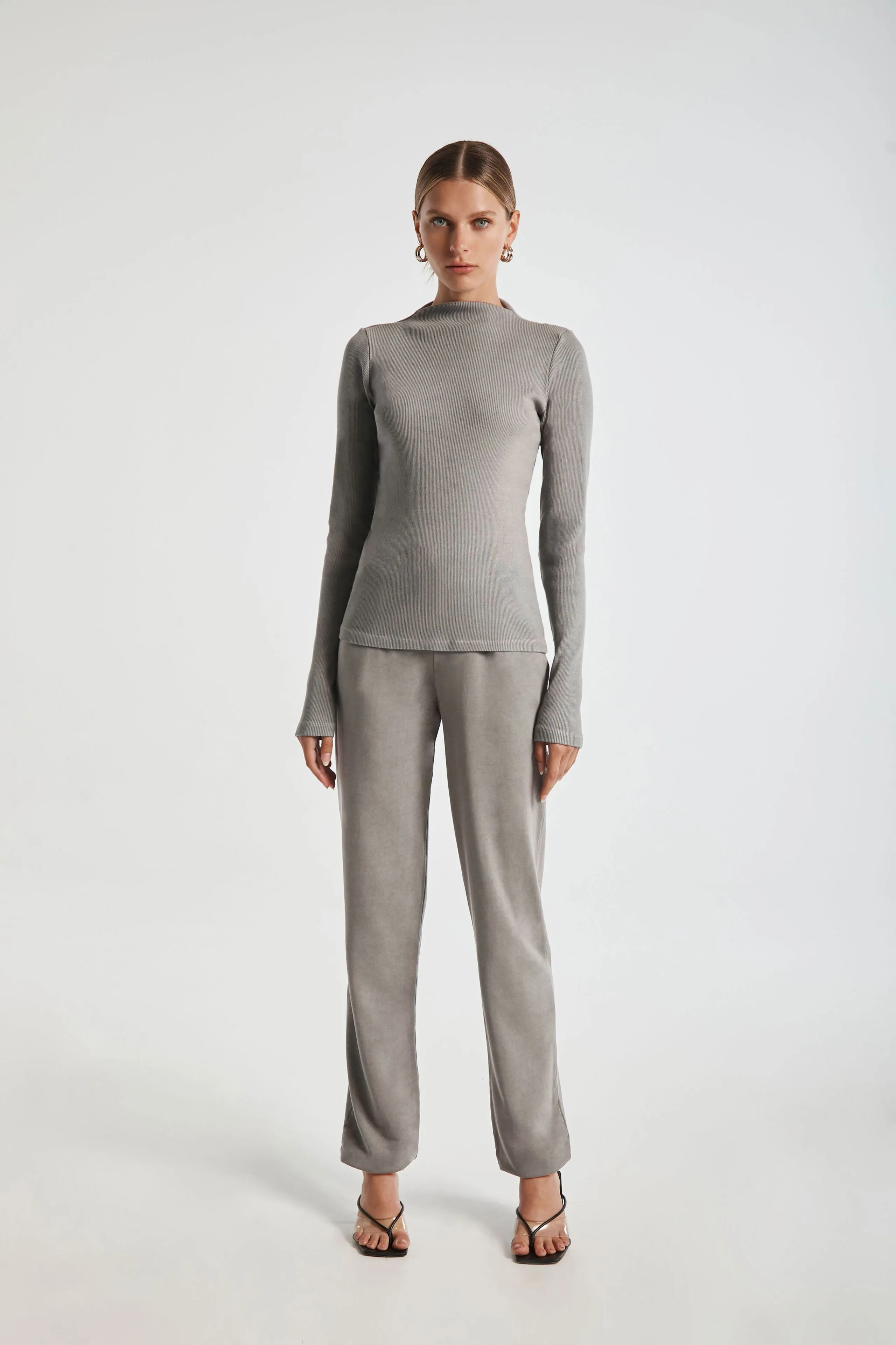 Ribbed Mock Neck Top