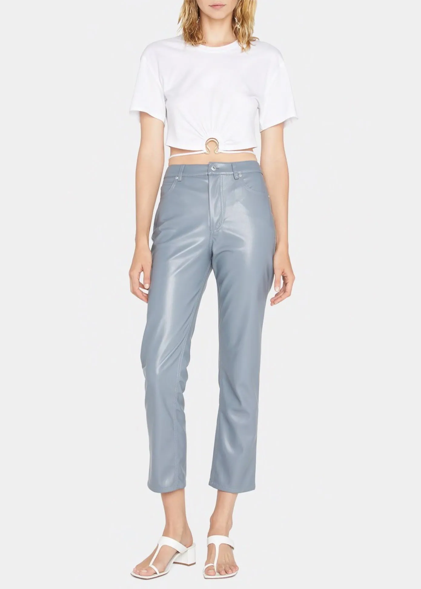 River Eco Stretch Vegan Leather Pants (Bluebid)
