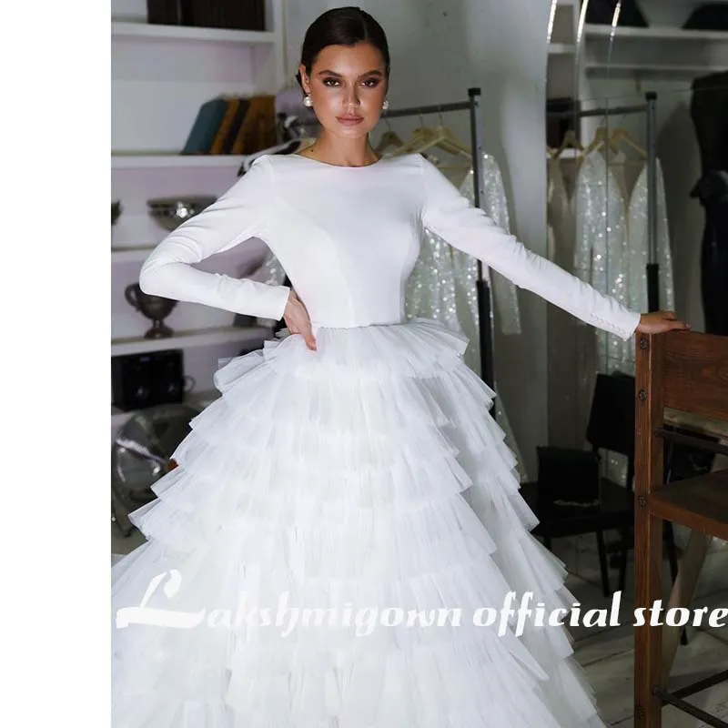 Roycebridal Gorgeous Arabic Wedding Dresses Bling Bling Sequins Plus Size Ball Gown Wedding Dress Sparkly Princess long sleeves Bridal Gown