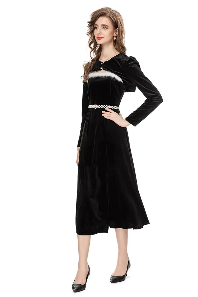 Sarai Velvet Dress Short Coats 2 Piece Set