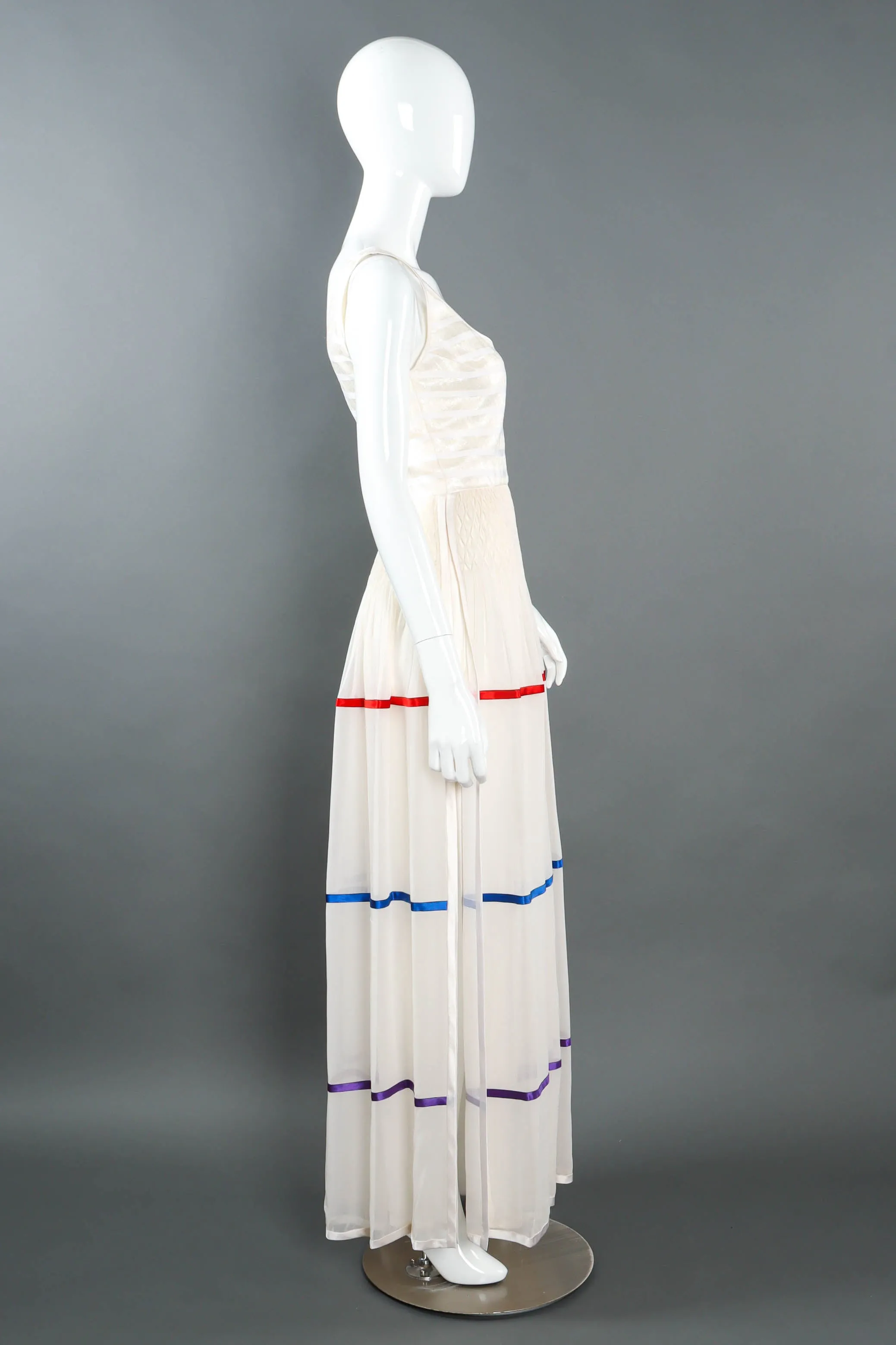 Satin Ribbon Stripe Panel Dress