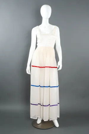 Satin Ribbon Stripe Panel Dress