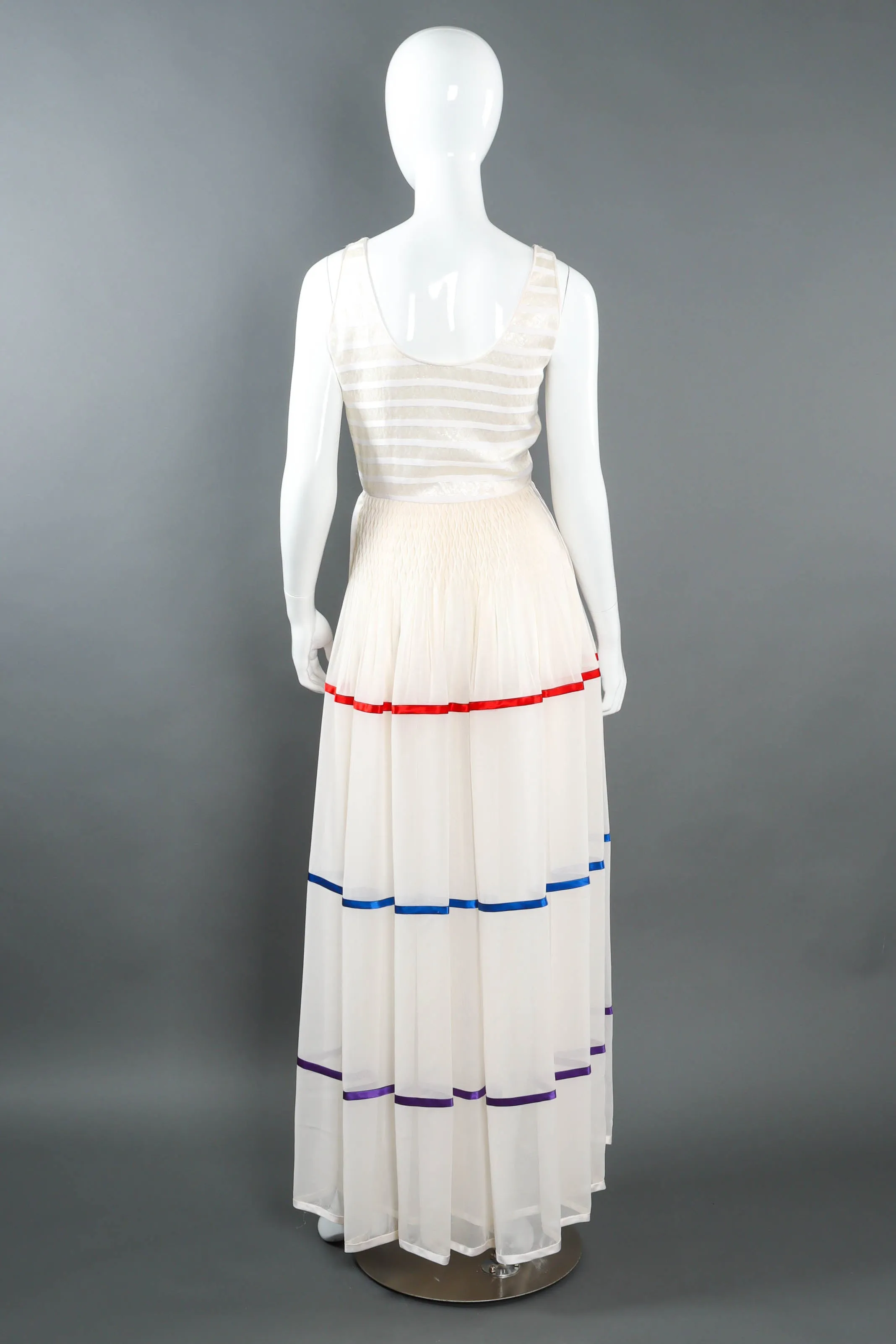 Satin Ribbon Stripe Panel Dress