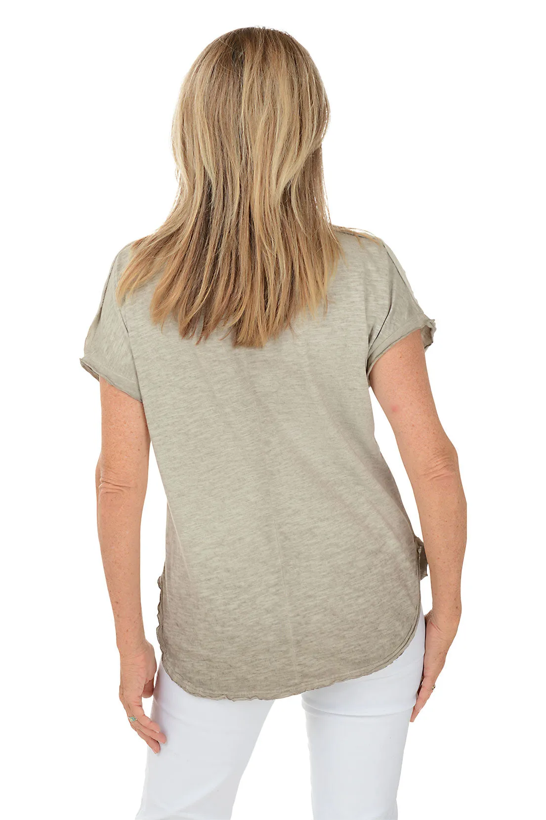 Sequined Pocket Slub-Knit Tee