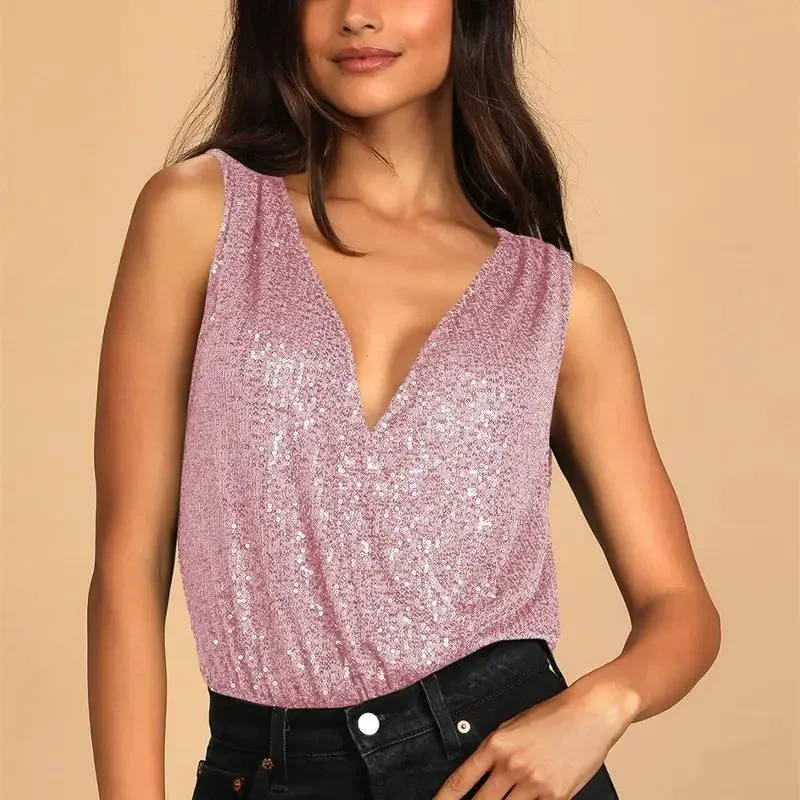 Sequins Glittered Bodycon Suit Nightclub Outfit