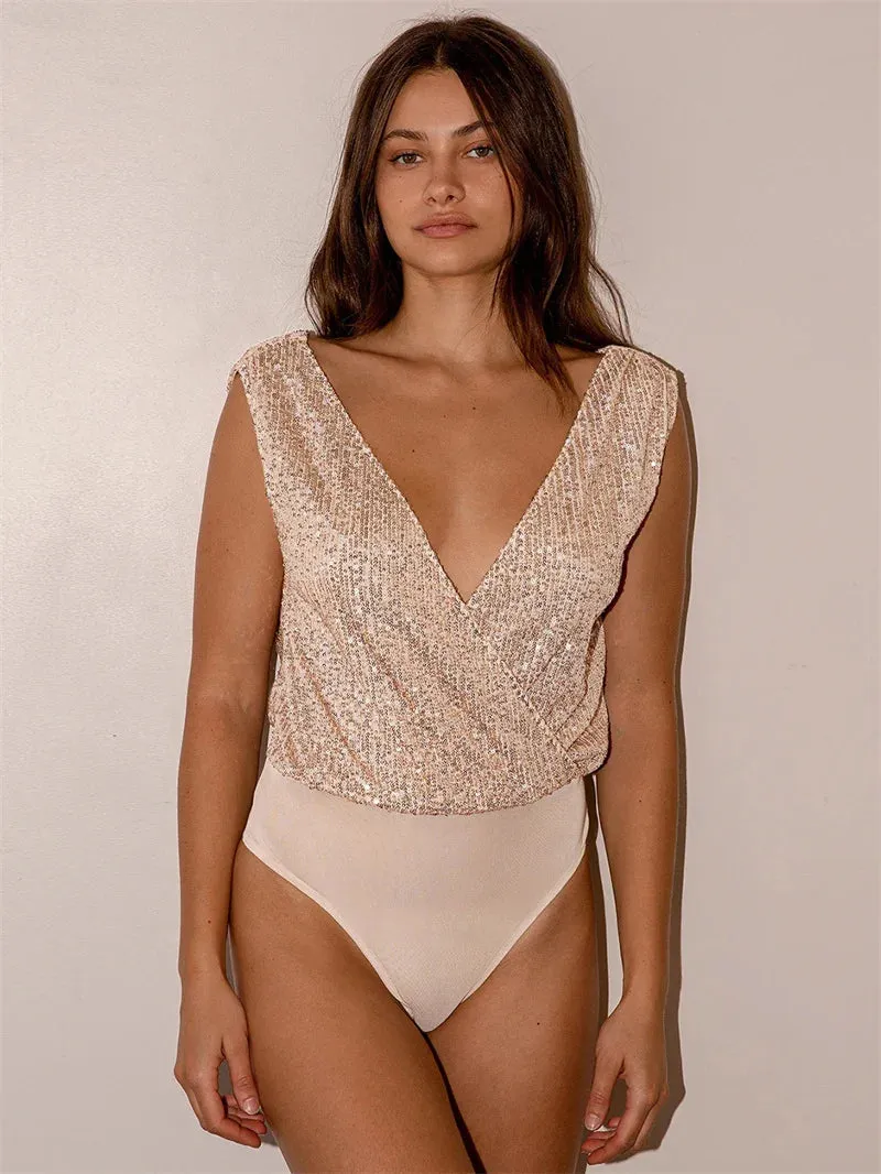 Sequins Glittered Bodycon Suit Nightclub Outfit
