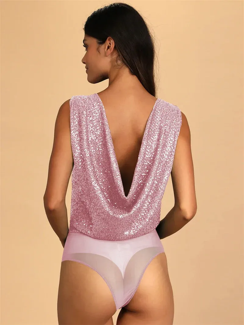Sequins Glittered Bodycon Suit Nightclub Outfit