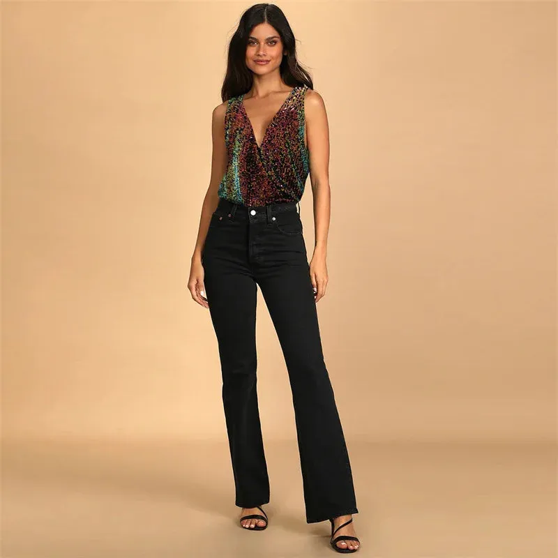 Sequins Glittered Bodycon Suit Nightclub Outfit