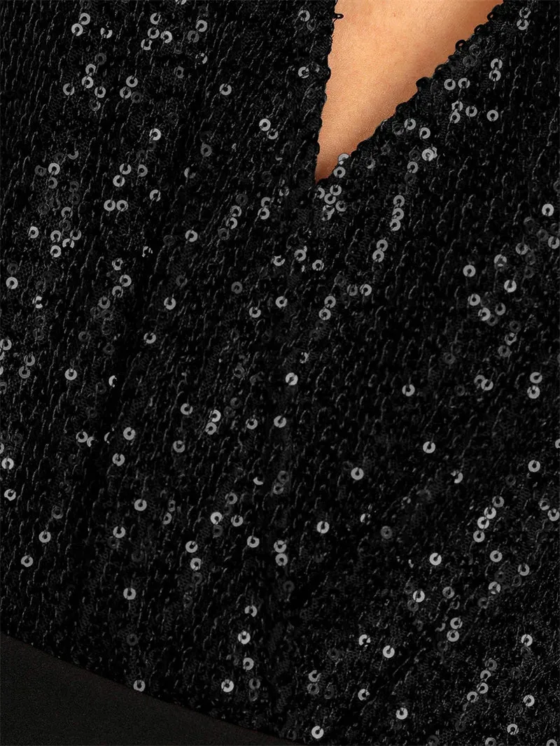 Sequins Glittered Bodycon Suit Nightclub Outfit