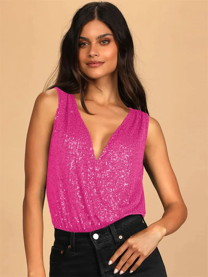 Sequins Glittered Bodycon Suit Nightclub Outfit