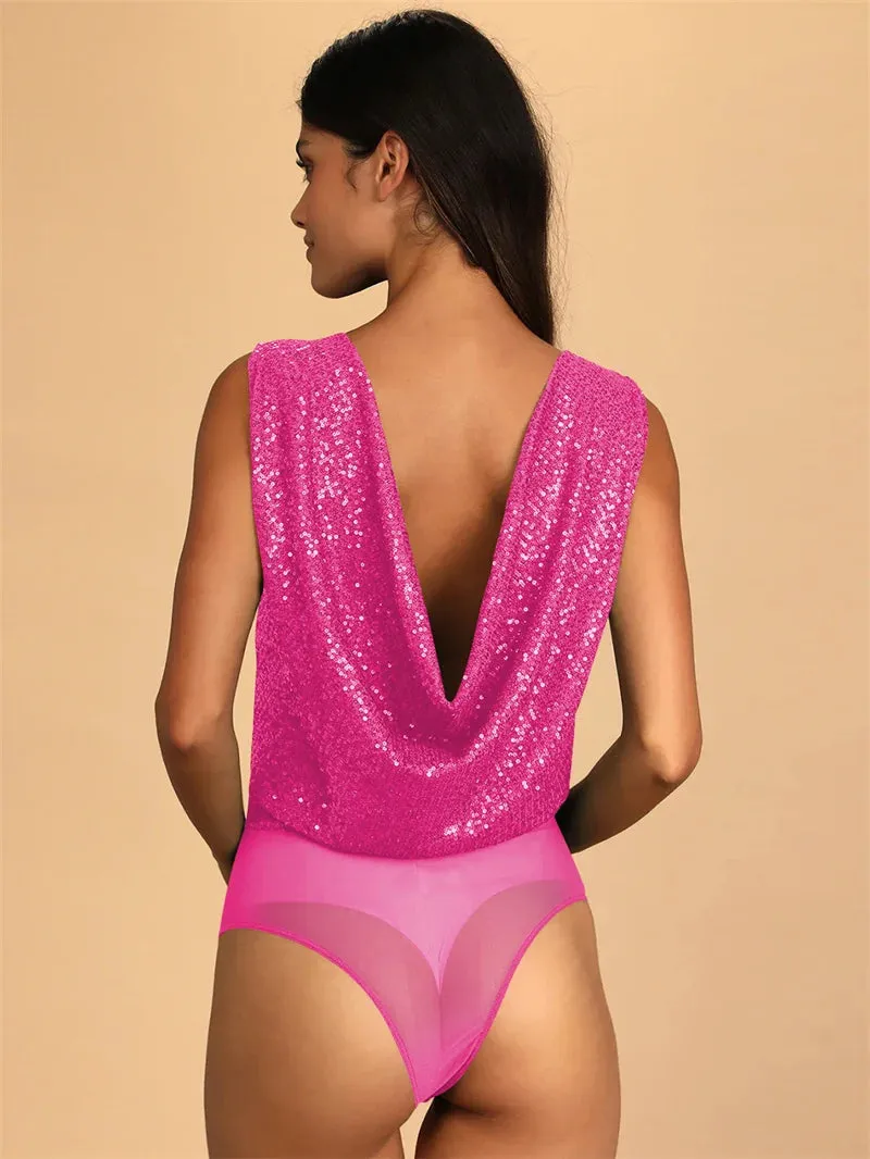 Sequins Glittered Bodycon Suit Nightclub Outfit