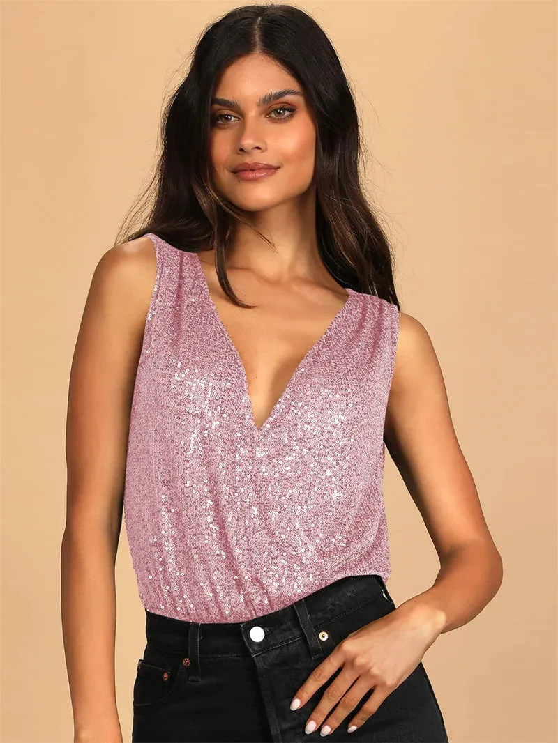 Sequins Glittered Bodycon Suit Nightclub Outfit