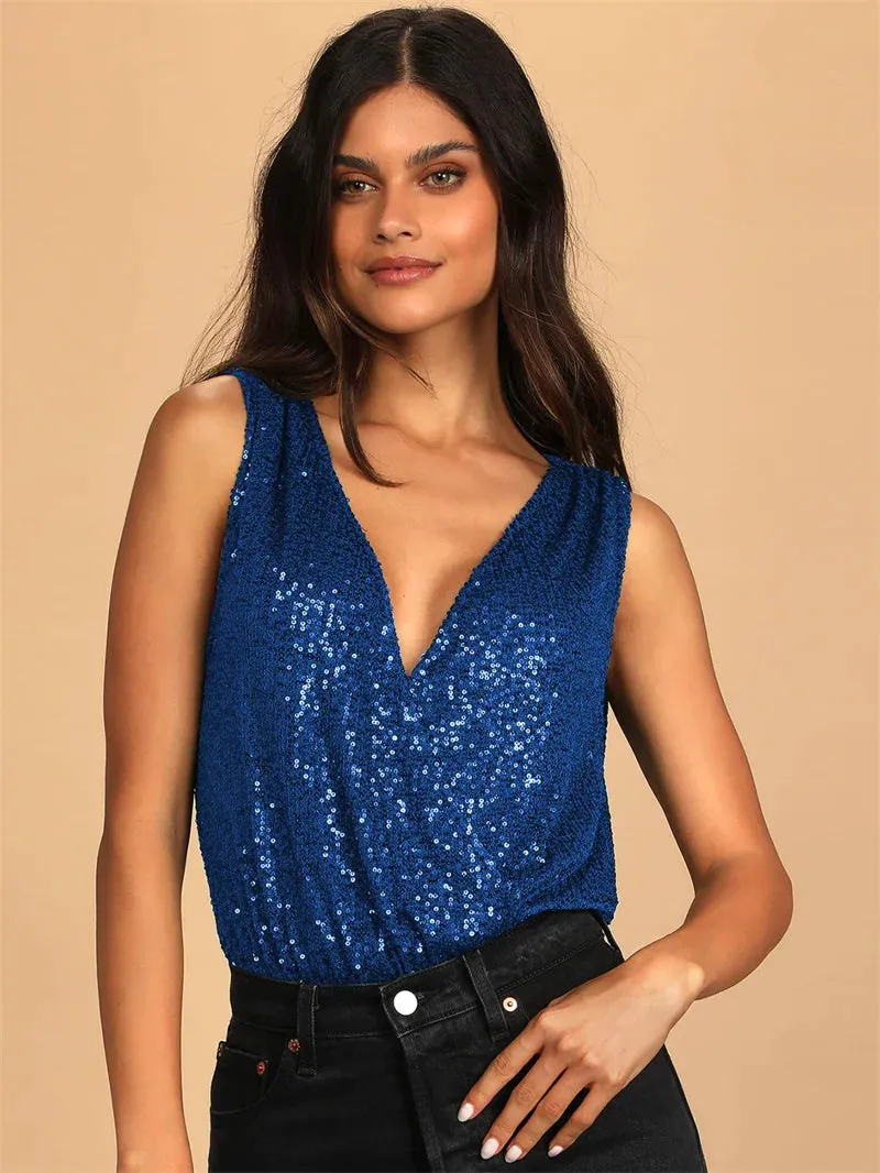 Sequins Glittered Bodycon Suit Nightclub Outfit