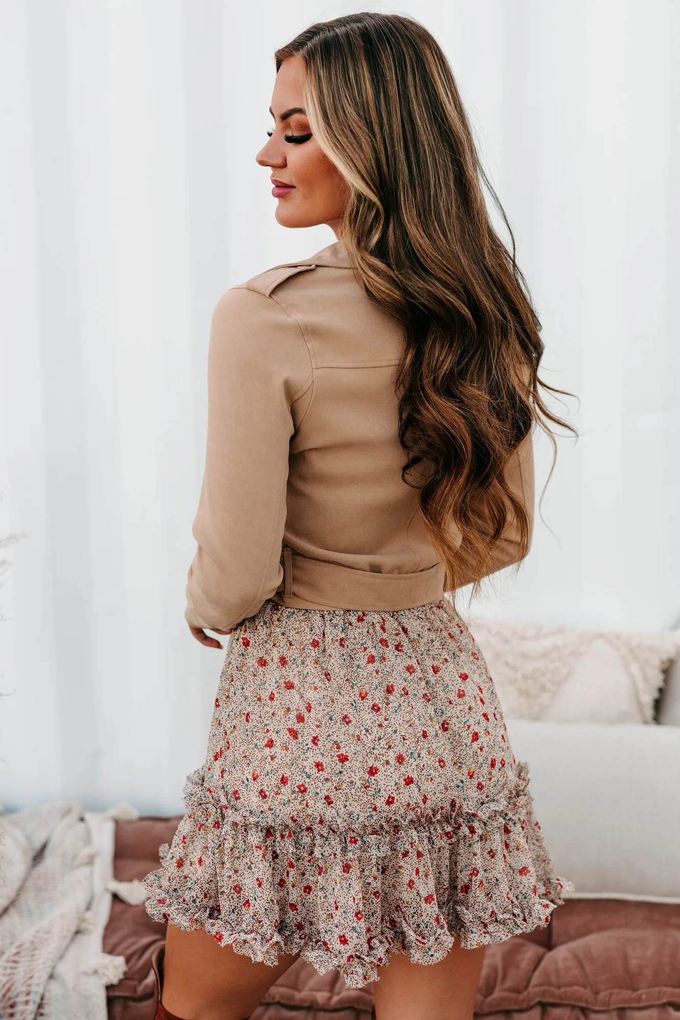 Show Some Respect Belted Moto Jacket (Light Taupe)