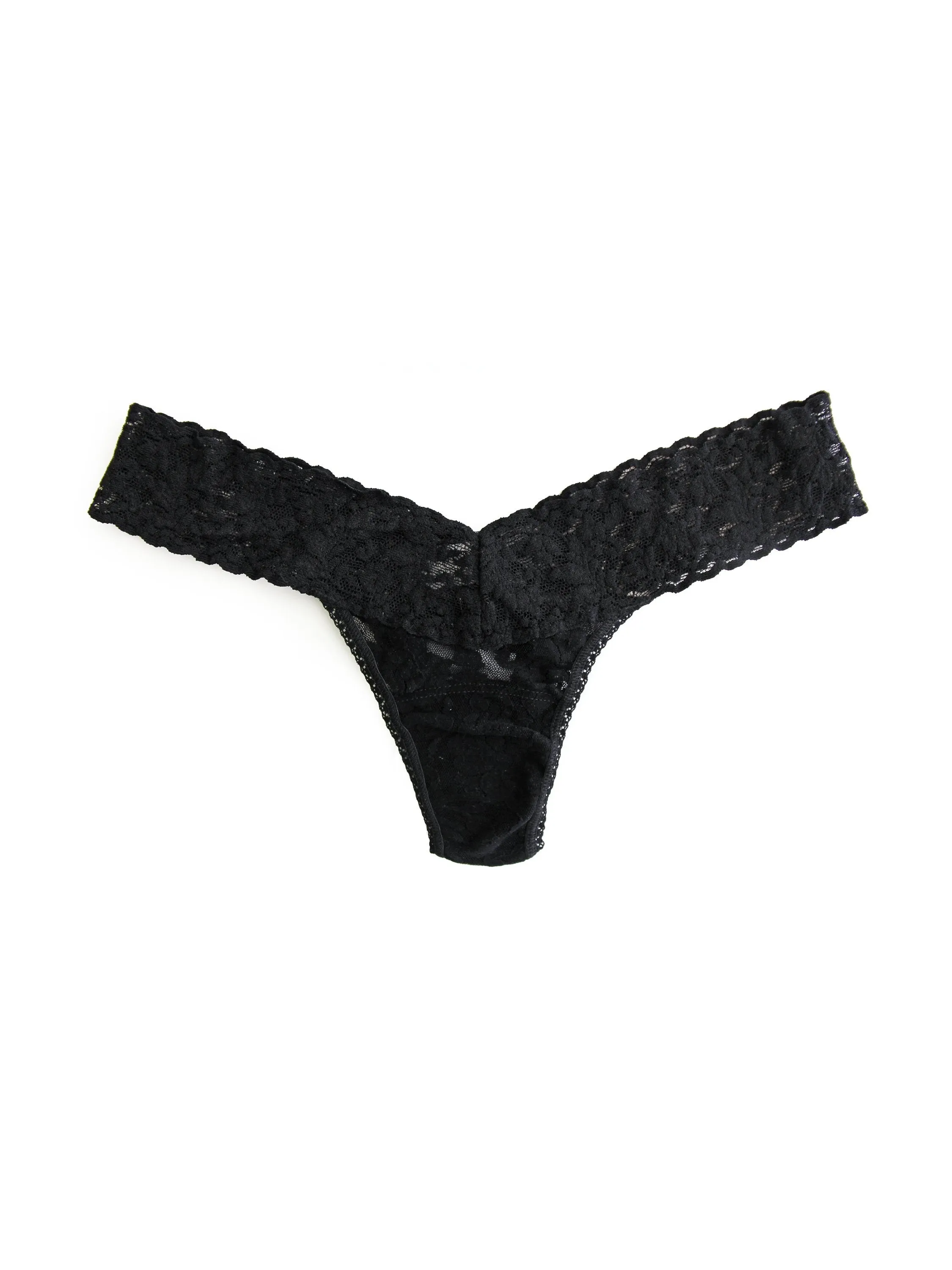 Signature Lace® Low Rise Thong Black