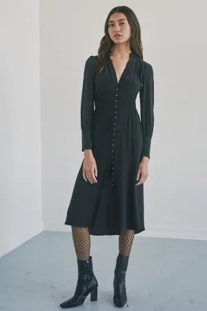 Silk Crepe Shirt Dress Midi - MADE TO ORDER