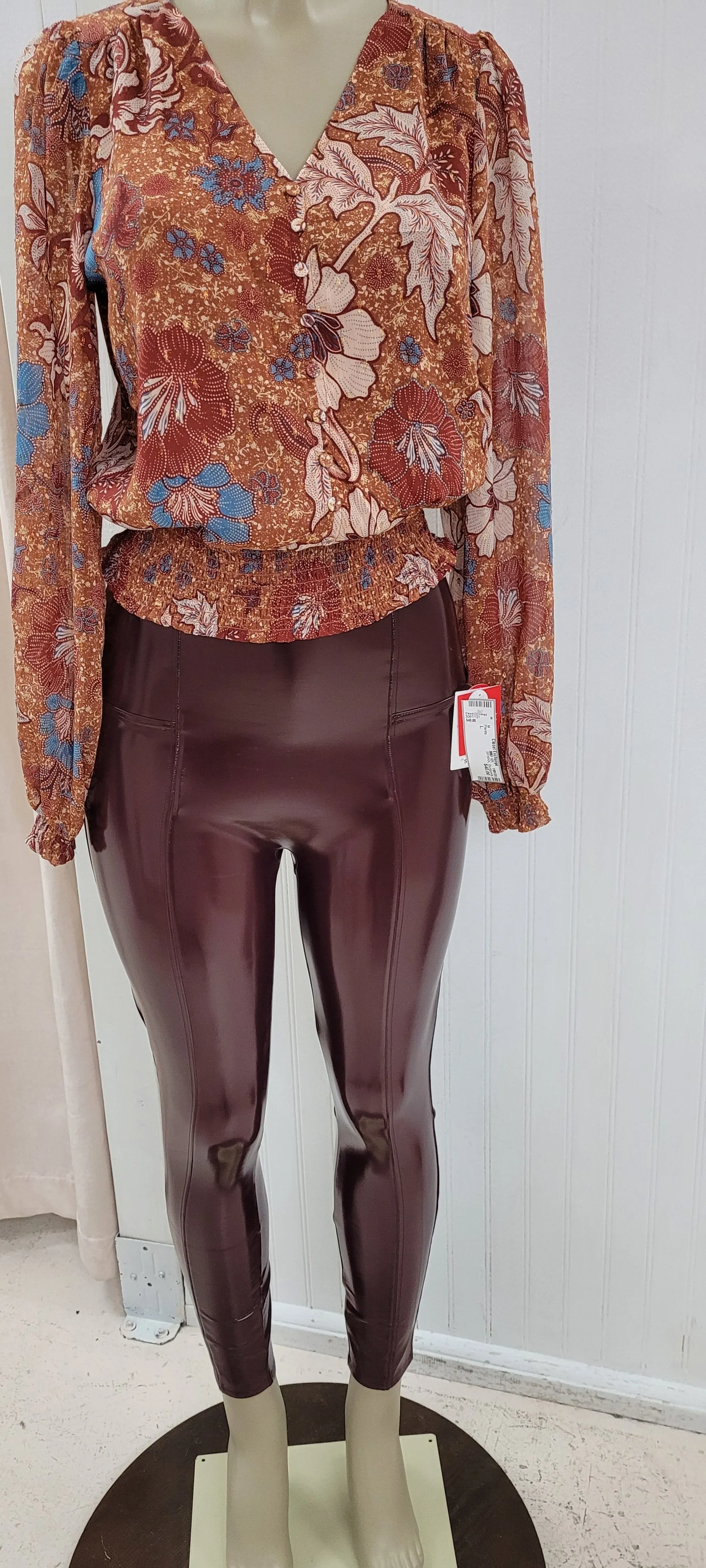 Size L SPANX Burgundy Pants