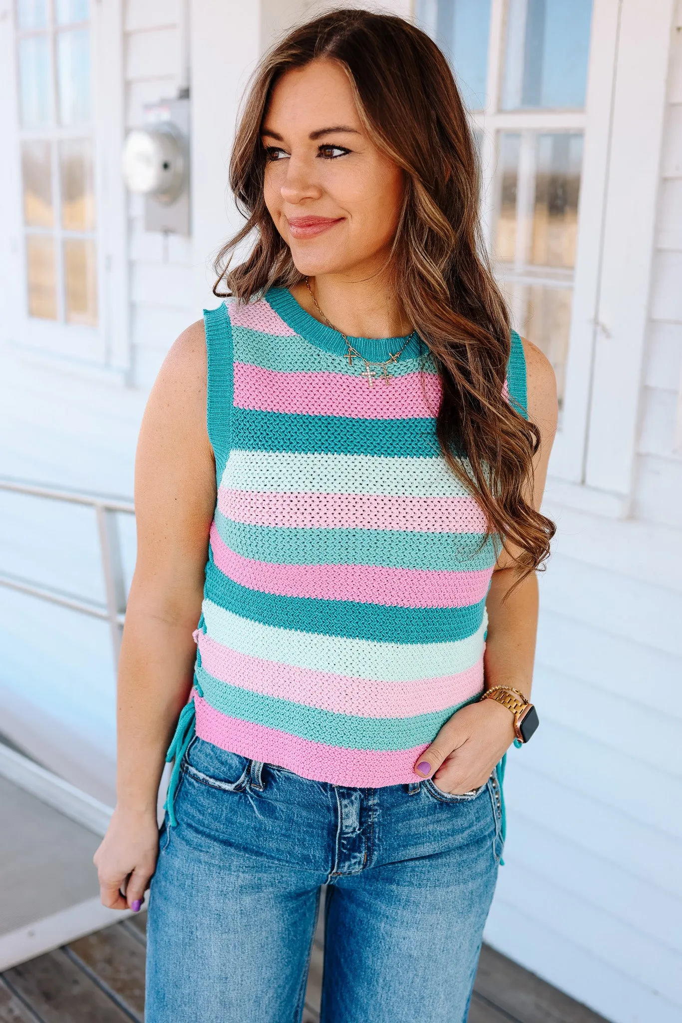Skye Side Tie Sweater Top