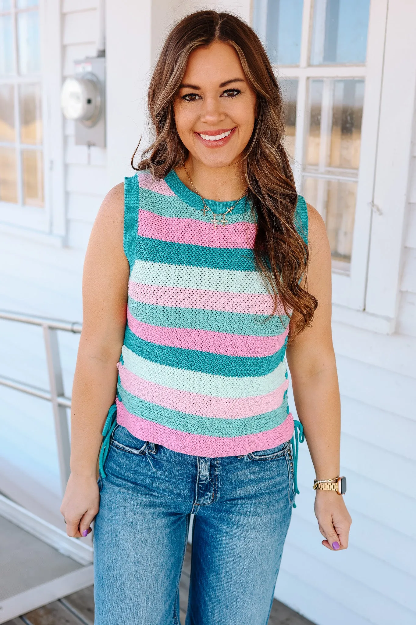 Skye Side Tie Sweater Top