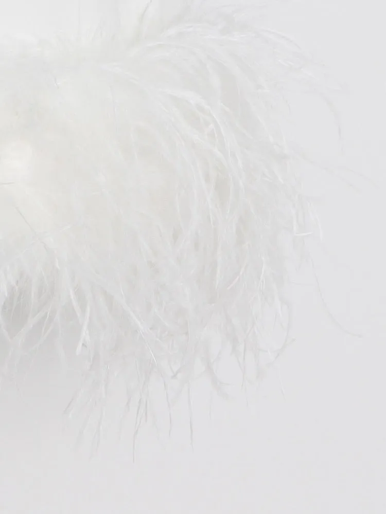 Sleeveless Feather Fur Dress For Women