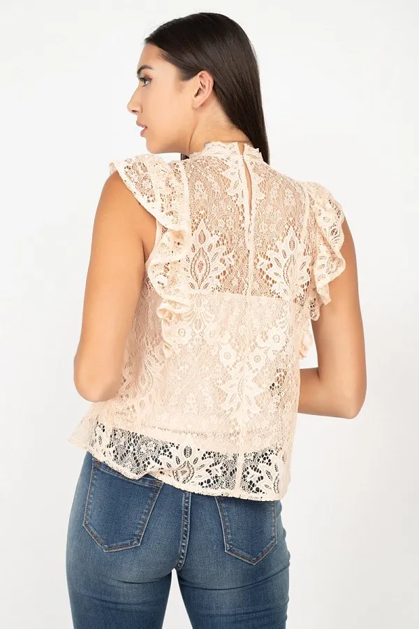 Sleeveless Lace Lining Top