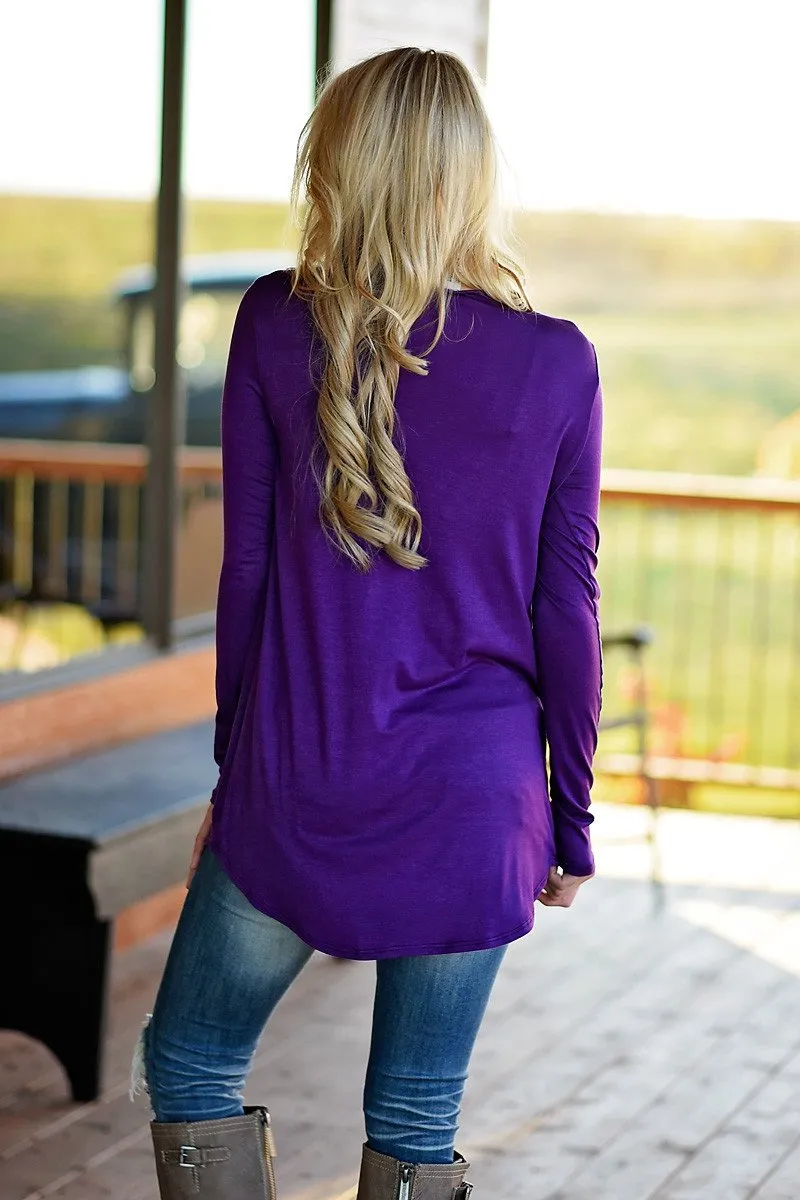 Sparkle Pocket Top - Purple