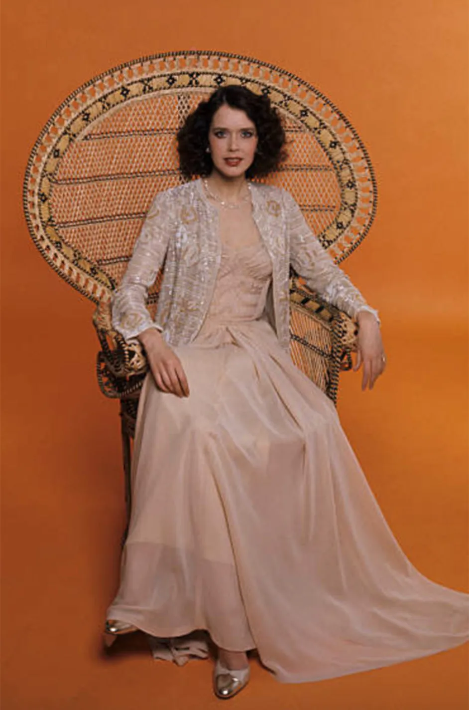 Spring 1976 Chanel Haute Couture Pale Turquoise Silk Chiffon Dress w PinTuck Gathered Front