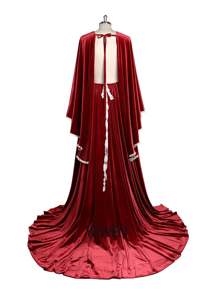 Stretch Velvet Boho Gown Long Sleeves Magical Dress for Special Moments Photo Shoots Dress YEWEN YW220818