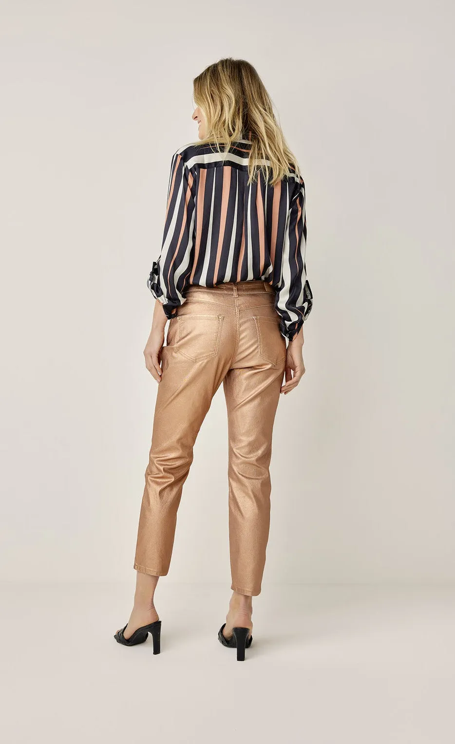 Summum Skinny Foil-Coated Trousers