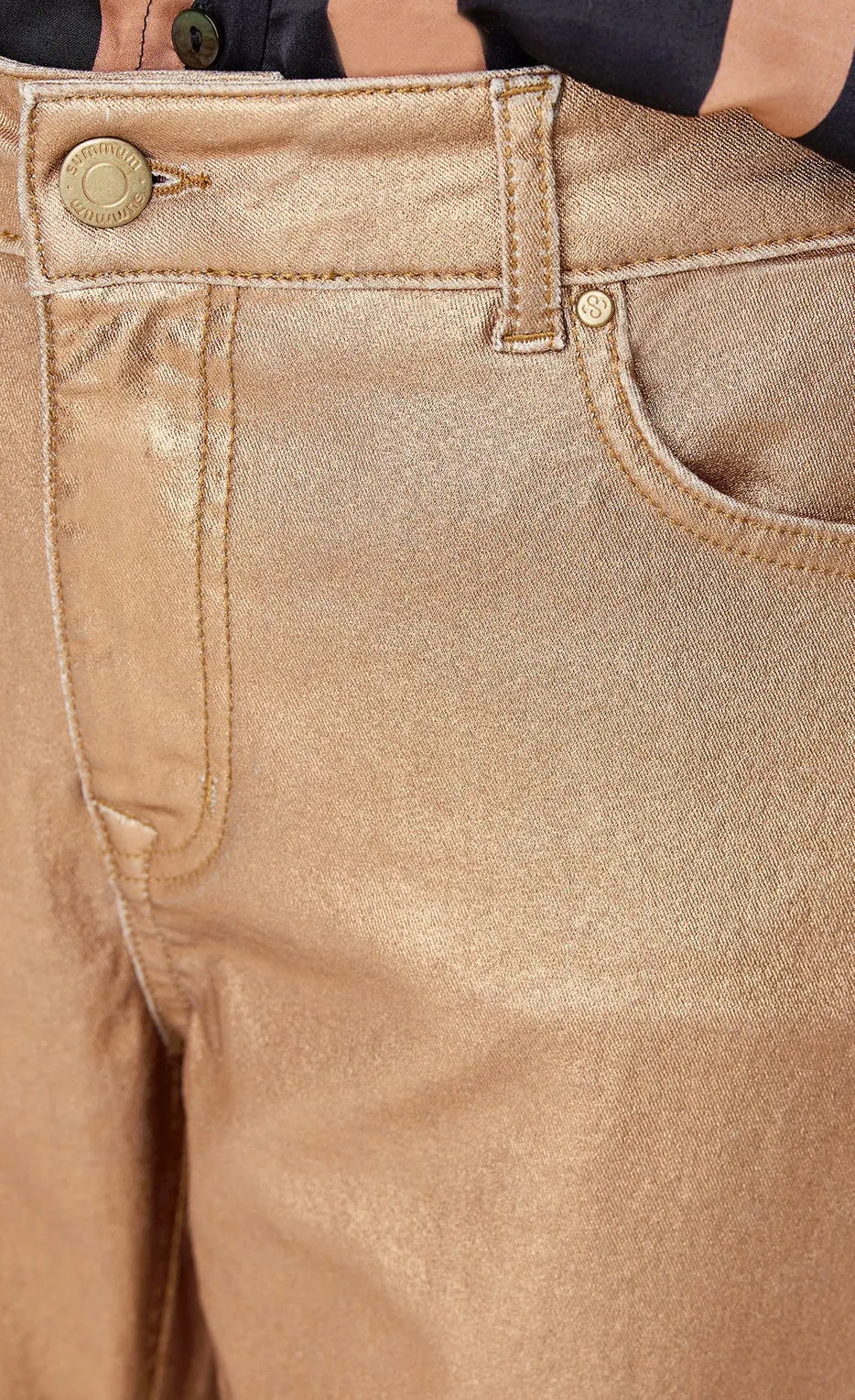 Summum Skinny Foil-Coated Trousers