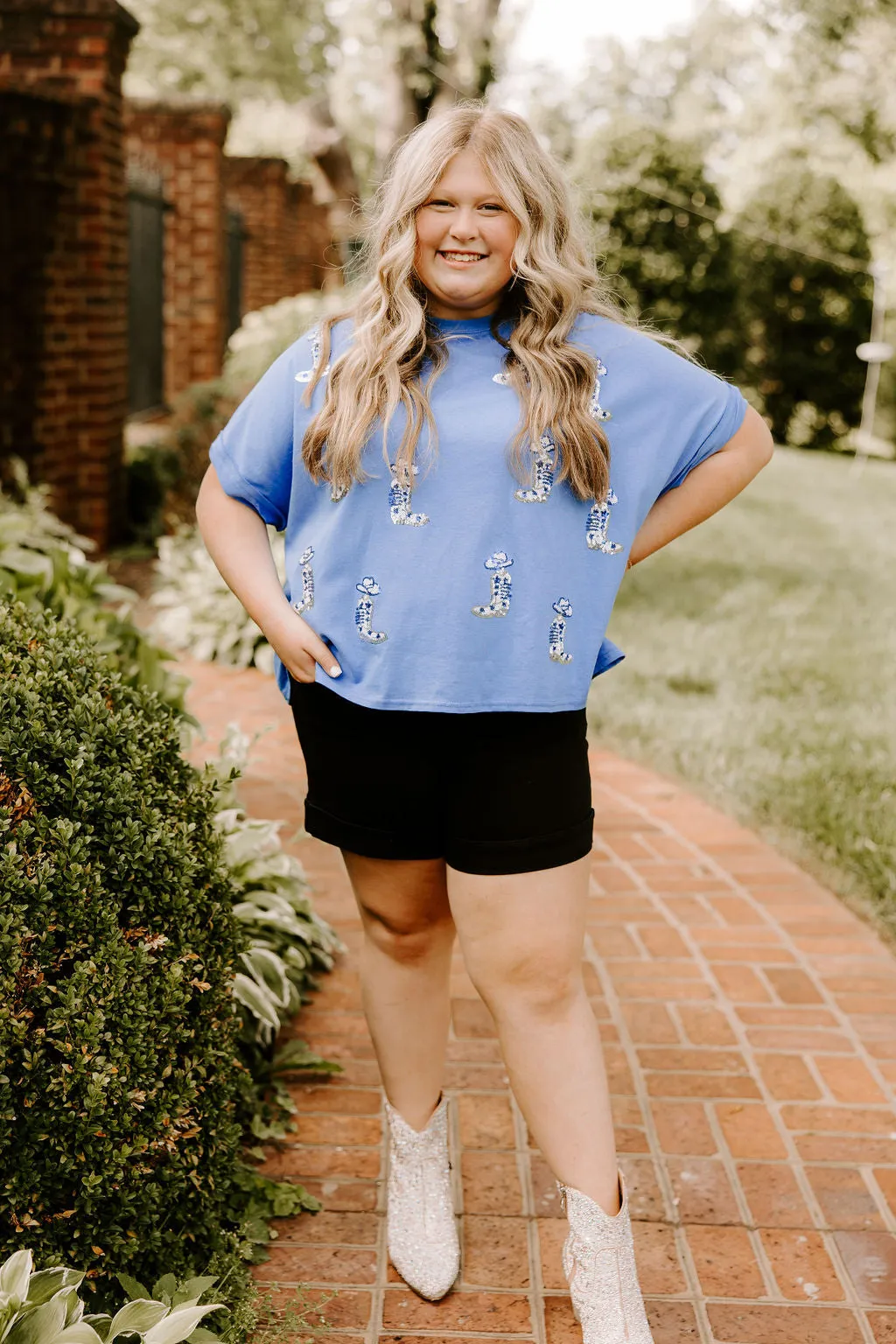 Take On the Night Sequin Cowboy Boot Top