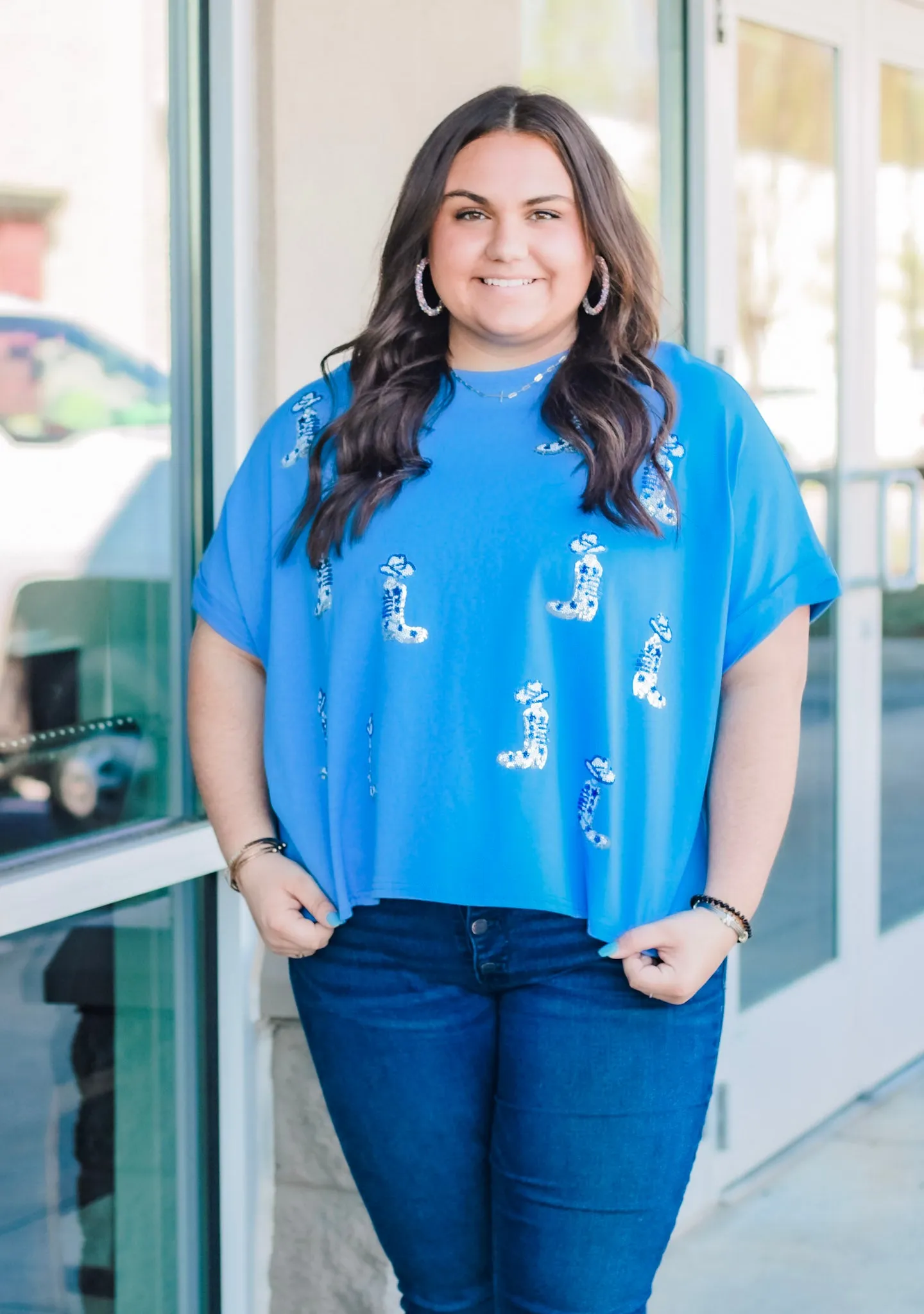 Take On the Night Sequin Cowboy Boot Top